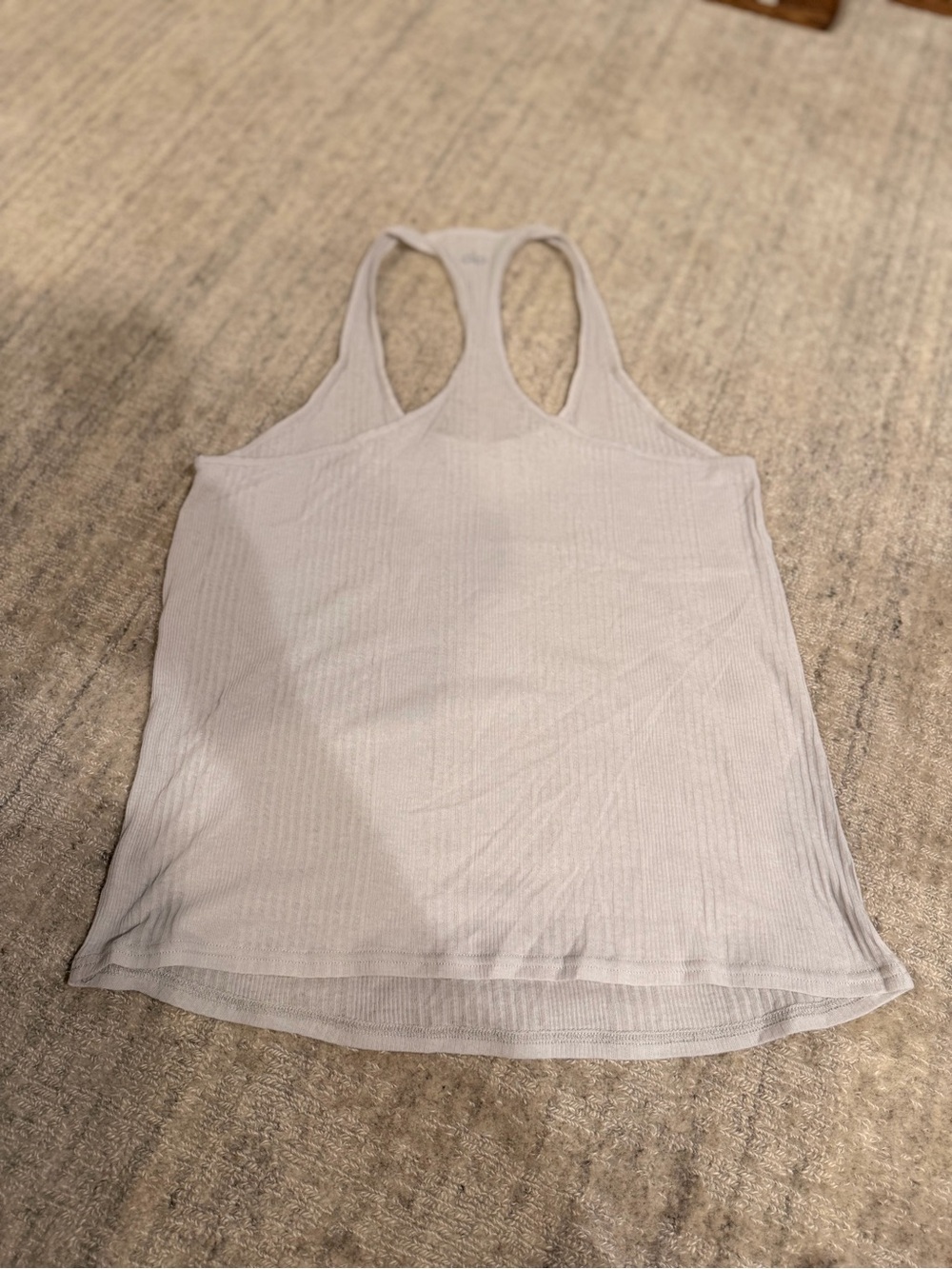 ALO Light Gray Racerback Ribbed Tank Top -  Women